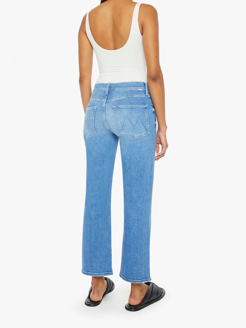 MOTHER Mid Rise Zip Rambler Ankle Jeans Out Of The Blue Stretch Denim Sz 28 - Picture 2 of 8